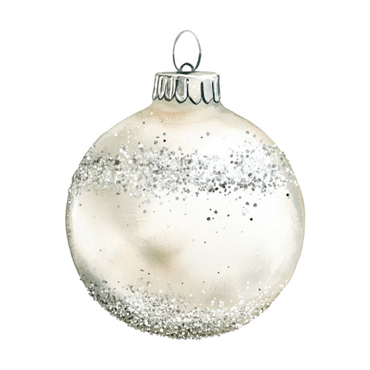 Watercolor Christmas Ornaments Fabric Panel 13