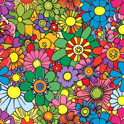Psychedelic Petals Pattern 12 Minky Fabric