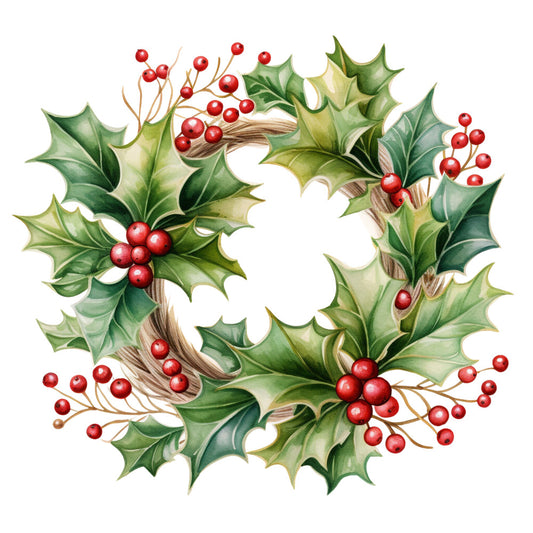 Holly and Baubles Fabric Panel 21