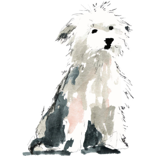 Handdrawn Doodle Dog Fabric Panel 28