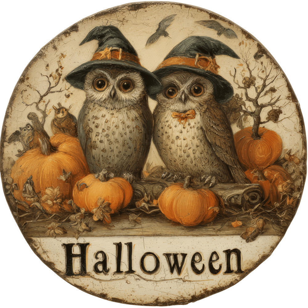 Halloween Owl Ornament Fabric Panel 4