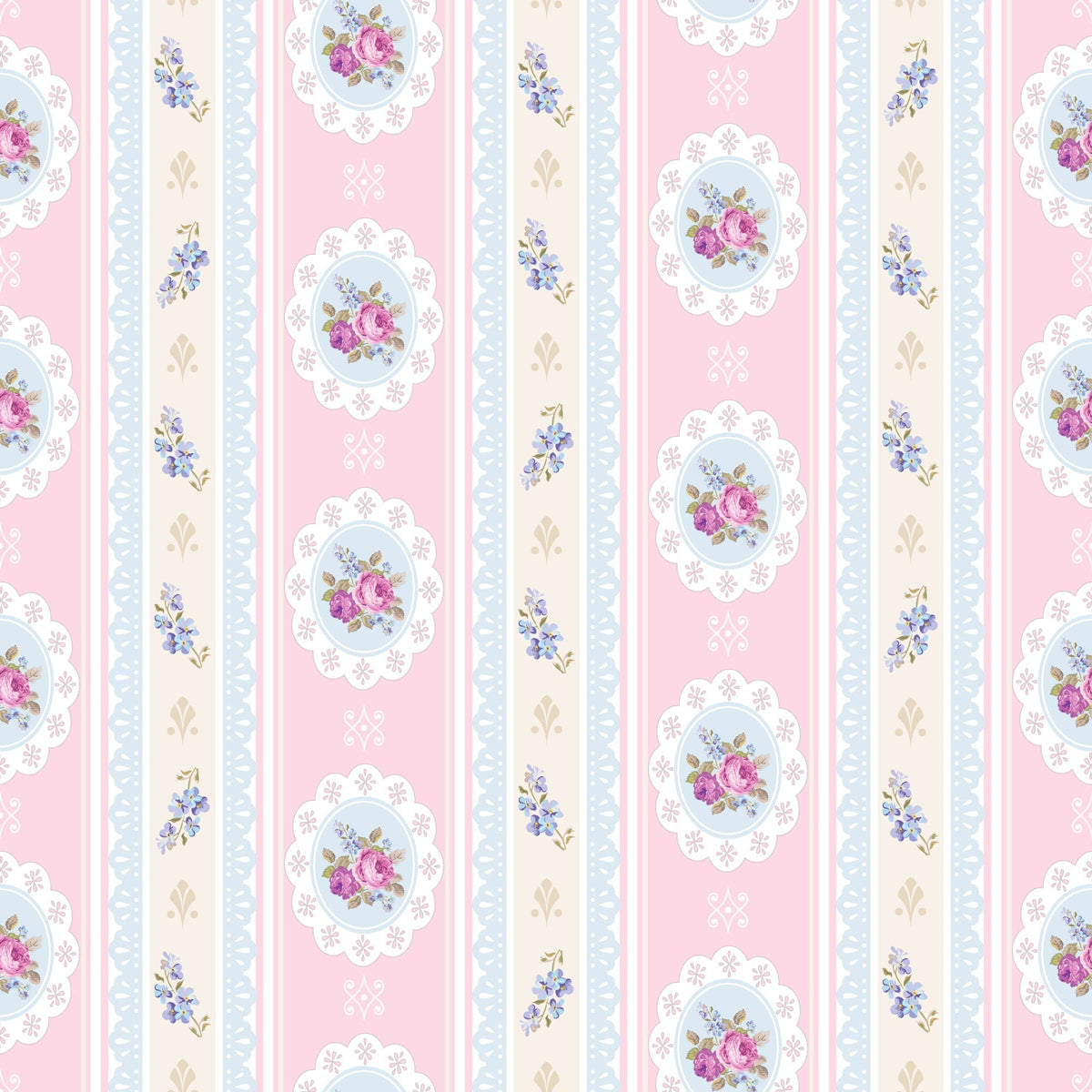 Rose Cameo Parlor Pattern 12 Minky Fabric