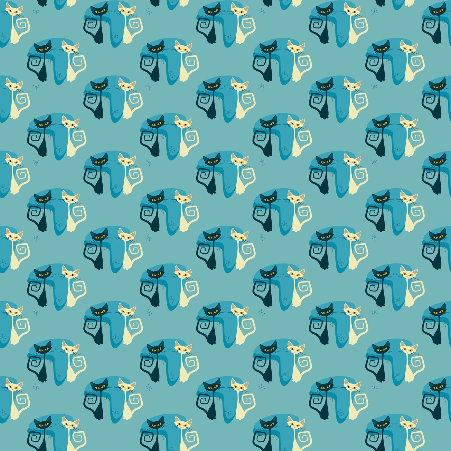 Atomic Kitty Pattern 5 Quilting Cotton Fabric