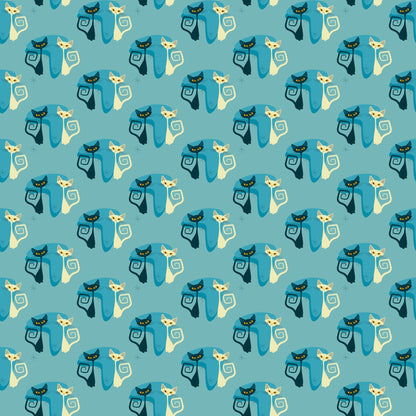 Atomic Kitty Pattern 5 Quilting Cotton Fabric