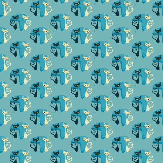 Atomic Kitty Pattern 5 Quilting Cotton Fabric
