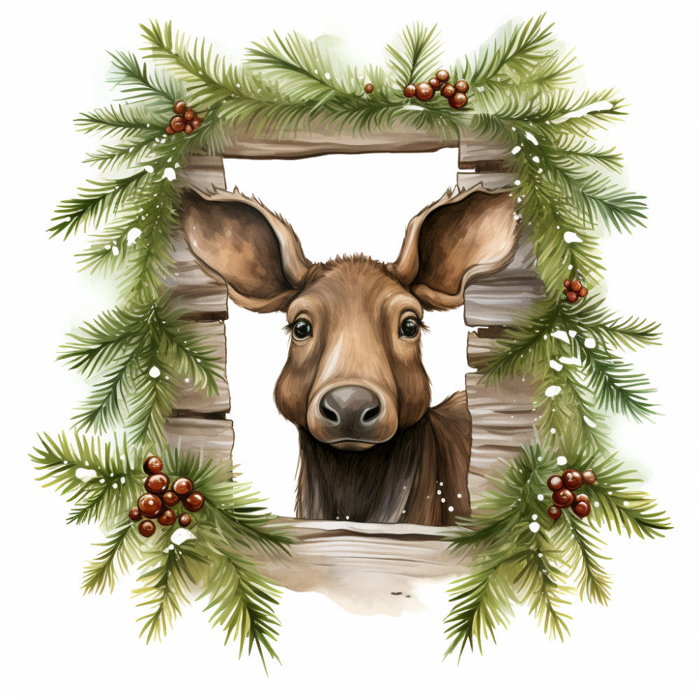 Peeking Moose Fabric Panel 7