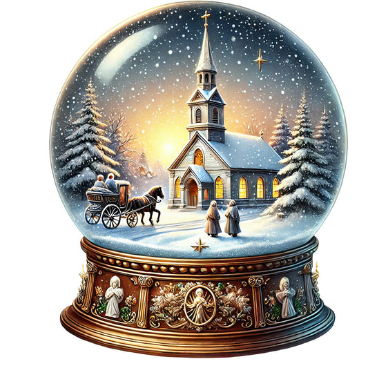 Christmas Snow Globes Fabric Panel 24