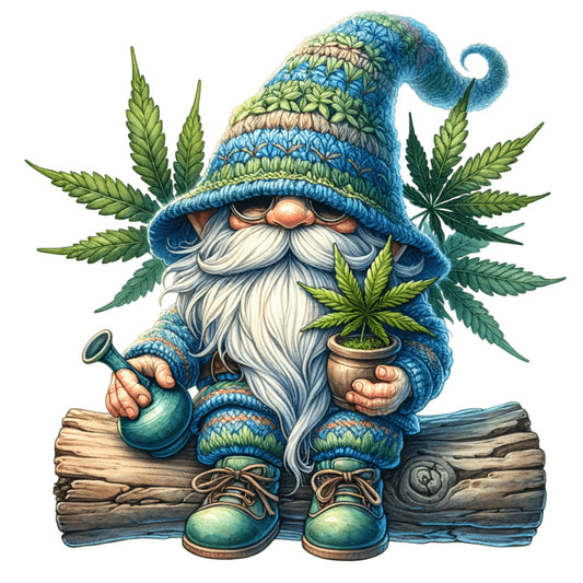 Cannabis Garden Gnomes Fabric Panel 7