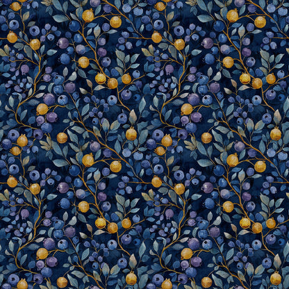 Midnight Orchard Pattern 1 Minky Fabric