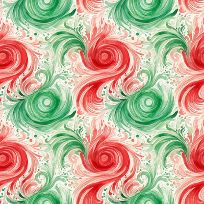 Watercolor Christmas Swirls Pattern 11 Quilting Cotton Fabric