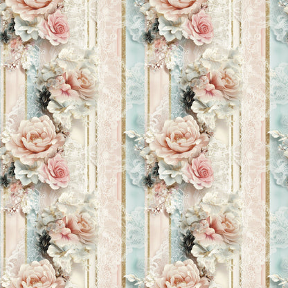 Roses and Lace Pattern 3 Minky Fabric