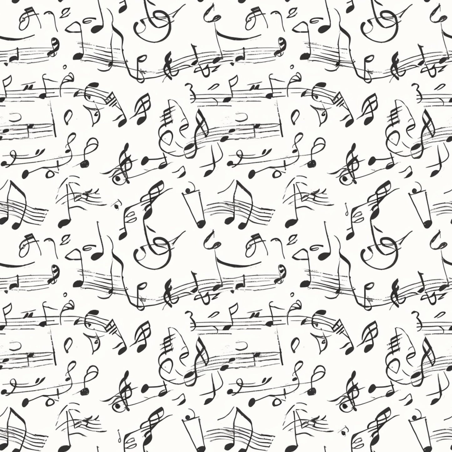 Handwritten Music Pattern 5 Quilting Cotton Fabric