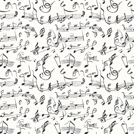 Handwritten Music Pattern 5 Quilting Cotton Fabric