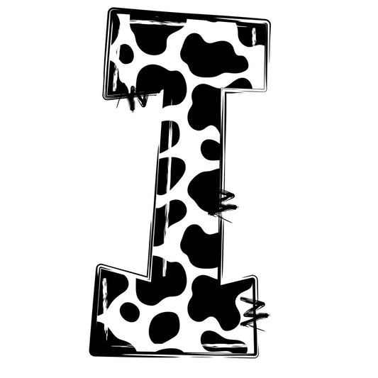 Cow Print Alphabet Fabric Panel 15