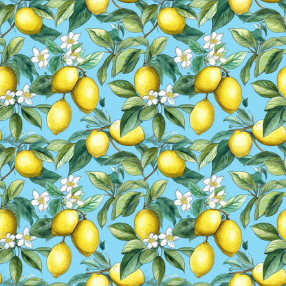 Lemons and Citrus Sour Splash Pattern 5 Quilting Cotton Fabric