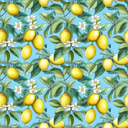 Lemons and Citrus Sour Splash Pattern 5 Quilting Cotton Fabric
