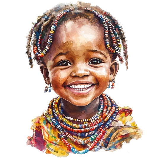 Watercolor Africa Fabric Panel 11