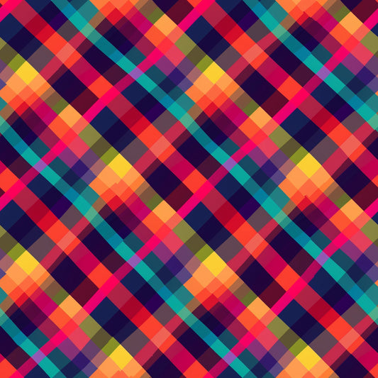 Neon Gingham Pattern 7 Quilting Cotton Fabric
