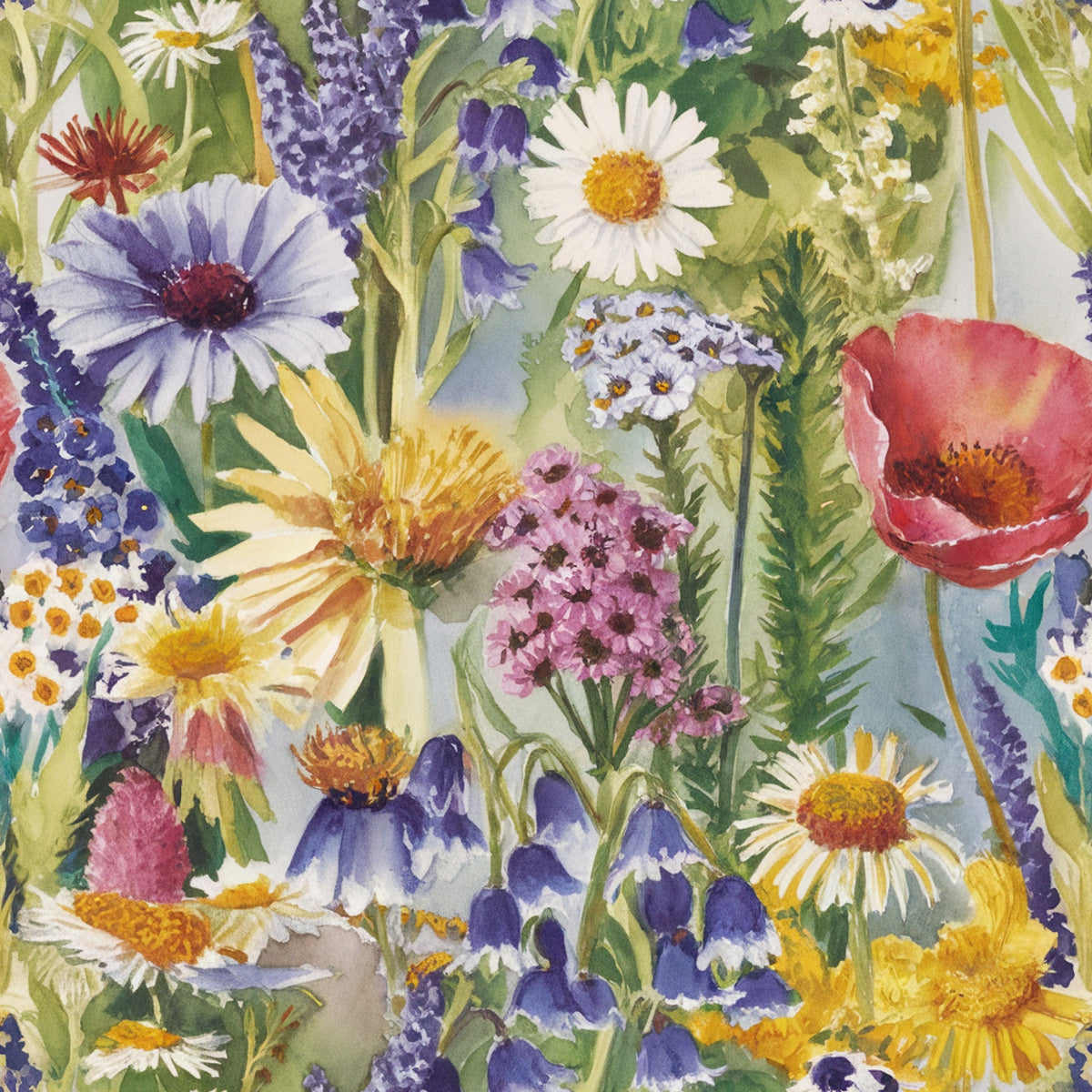 Painted Meadow Pattern 5 Minky Fabric