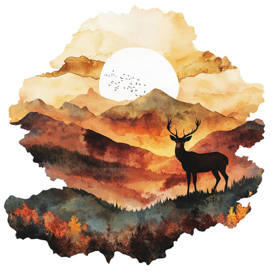 Deer in Nature Fabric Panel 22
