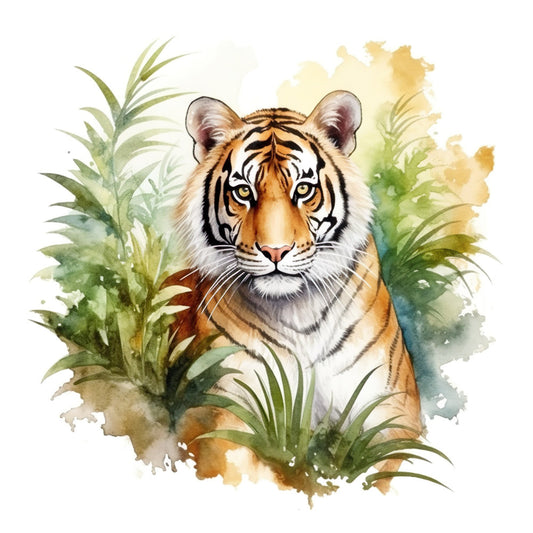 Watercolor Tiger Fabric Panel 7