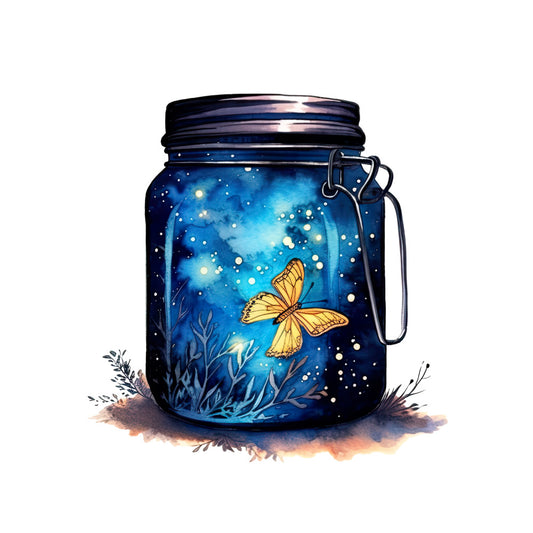 Fireflies in a Jar Fabric Panel 4