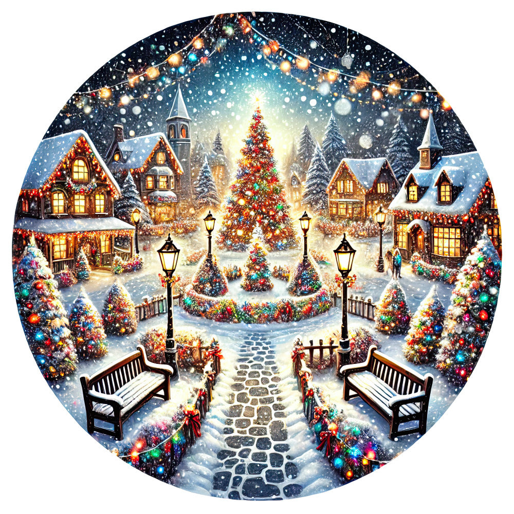 Christmas Villages Fabric Panel 12