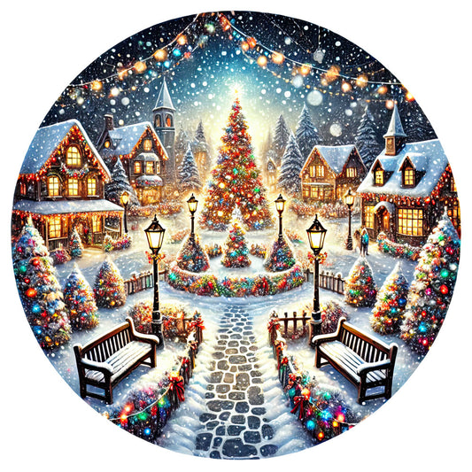 Christmas Villages Fabric Panel 12