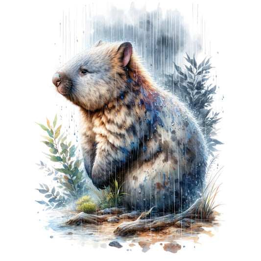 Australian Wombats Fabric Panel 15