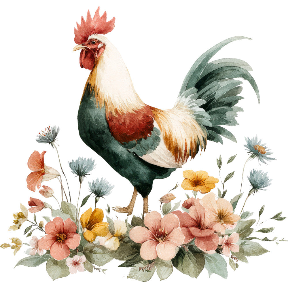 Farmhouse Chicken Decor Fabric Panel 21
