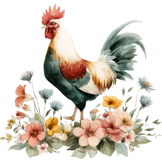 Farmhouse Chicken Decor Fabric Panel 21