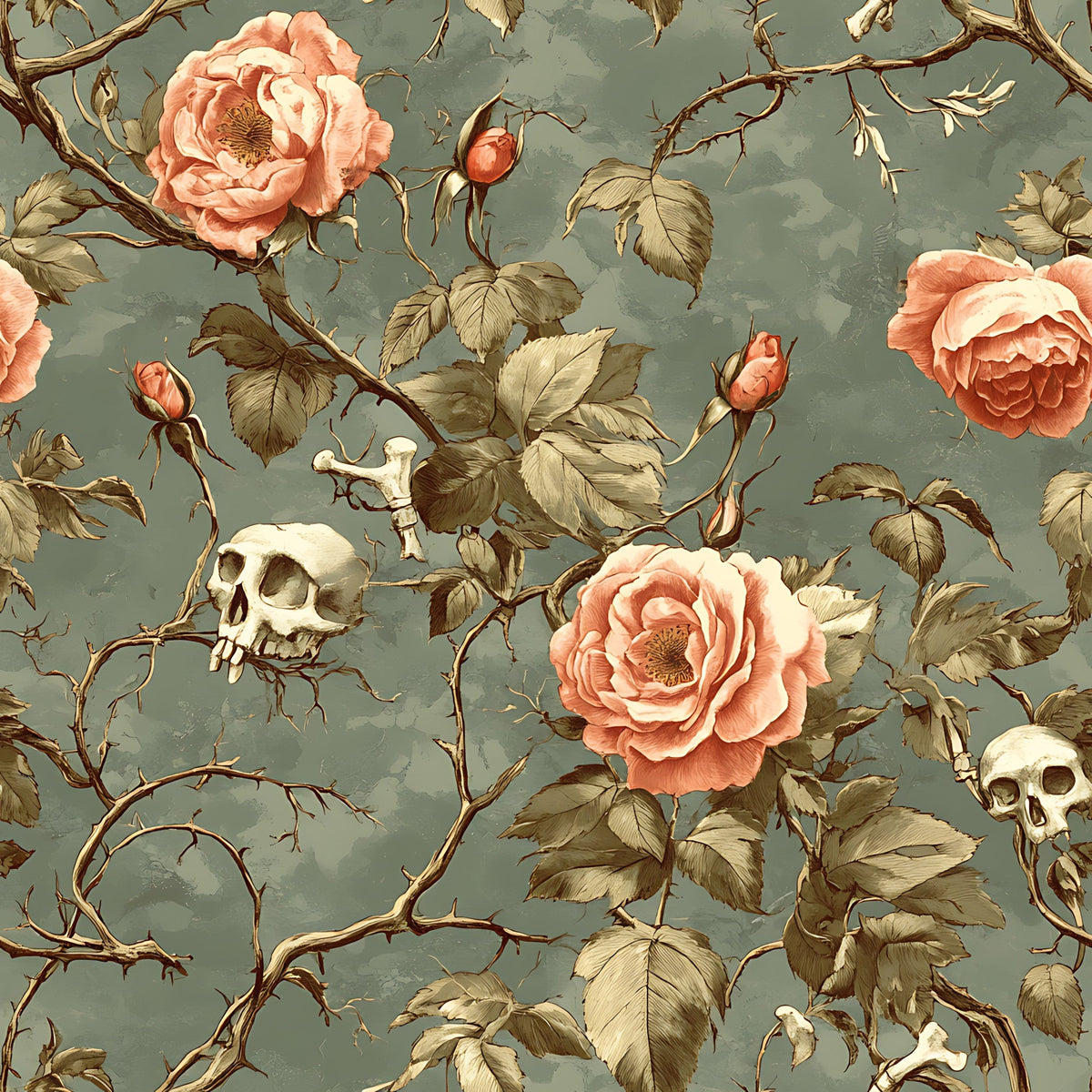 Thorned Roses Pattern 9 Minky Fabric