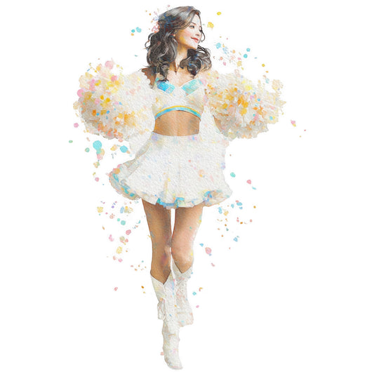 watercolor, splatter, pastel, cream, soft yellow, turquoise, blush pink, pale blue, abstract, whimsical, ethereal, dreamy, modern, artistic, figure, woman, dancer, fashion illustration, painterly, soft colors, contemporary, elegant, spring, summer, inspirational, decorative, art print, mixed media, watercolor splash, colorful accents