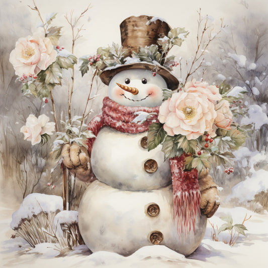 Classic Snowman Fabric Panel 38