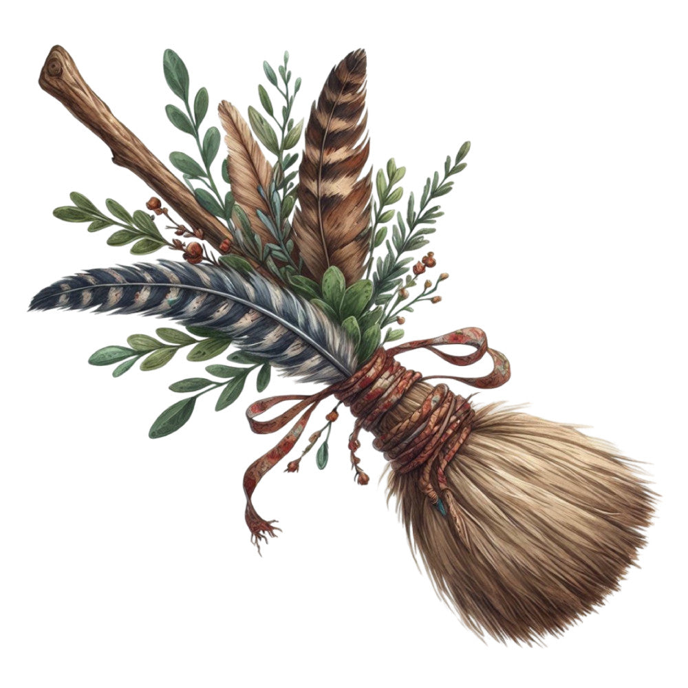 woodland greenery, feathers, natural, earth tones, sage green, brown, tan, cream, botanical, rustic, vintage, boho, bohemian, nature, forest, autumn, fall, pheasant feathers, leaves, berries, organic, earthy, elegant, traditional, decorative, herbal, cottage style, natural fibers, twine, bundle motif