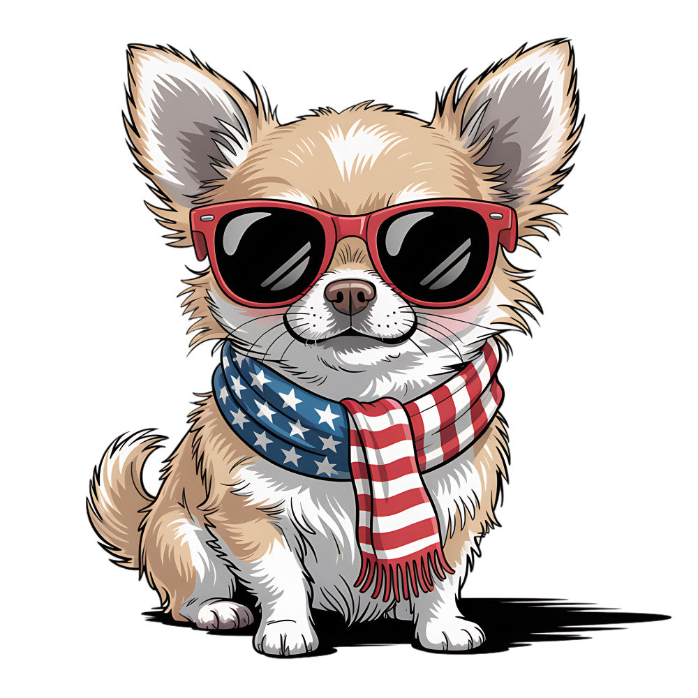 4th of July Dog Fabric Panel 10