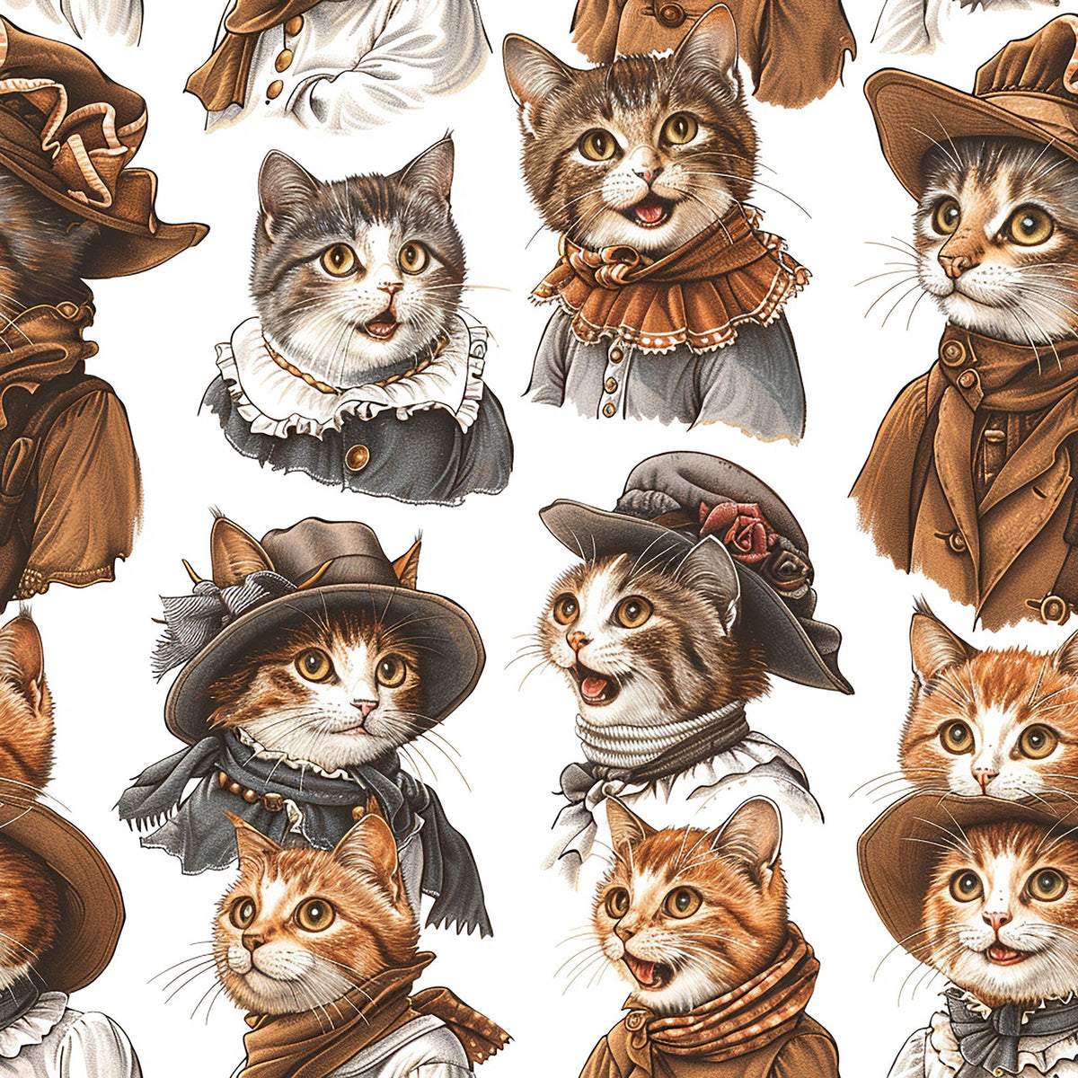 Whiskered Gentry Pattern 8 Minky Fabric