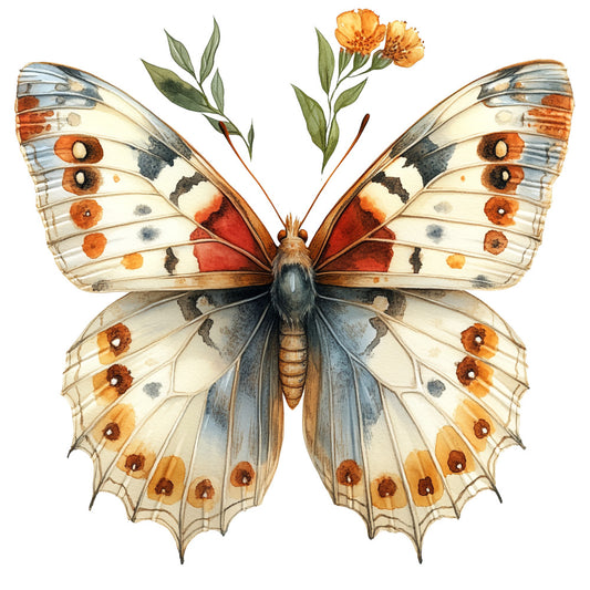 Ephemera Butterflies Fabric Panel 40