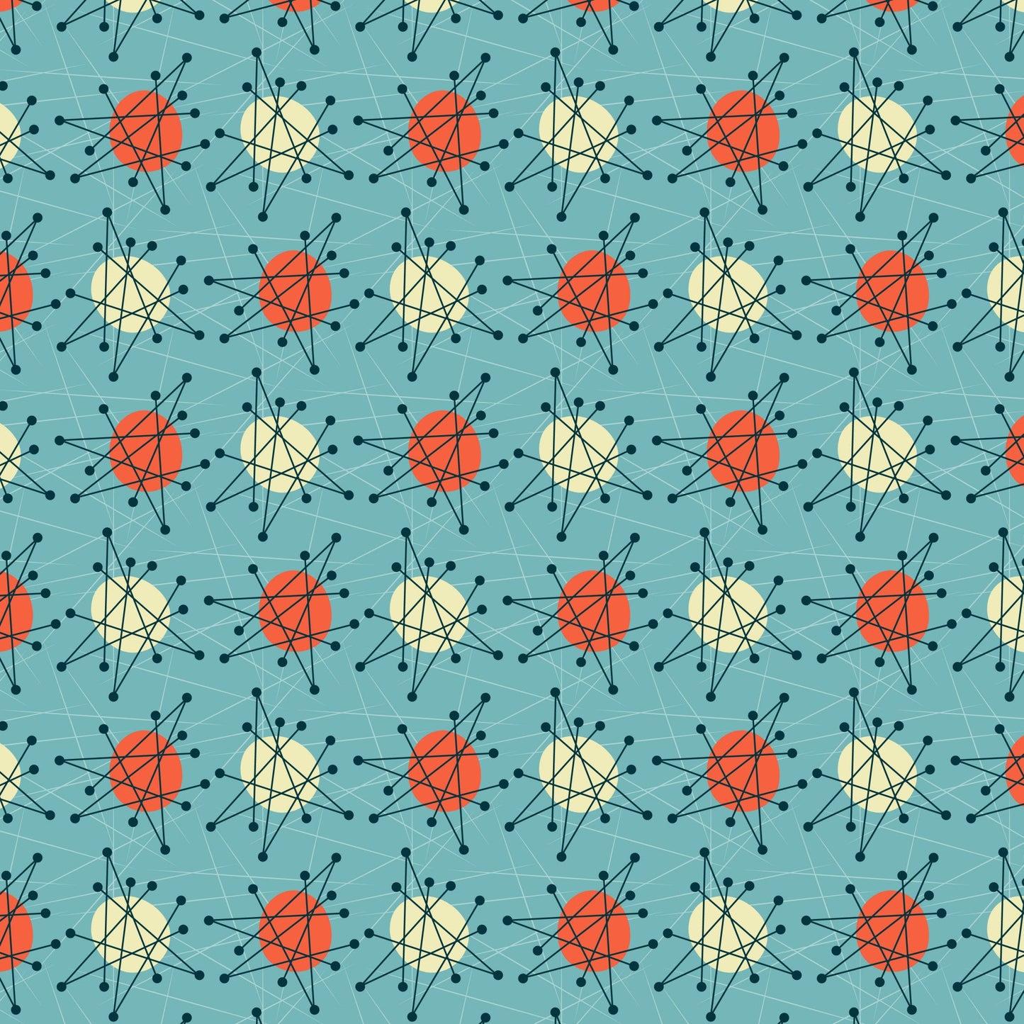 1950s Atomic Age Pattern 3 Quilting Cotton Fabric