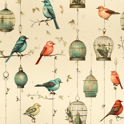 Gilded Aviary Pattern 12 Minky Fabric