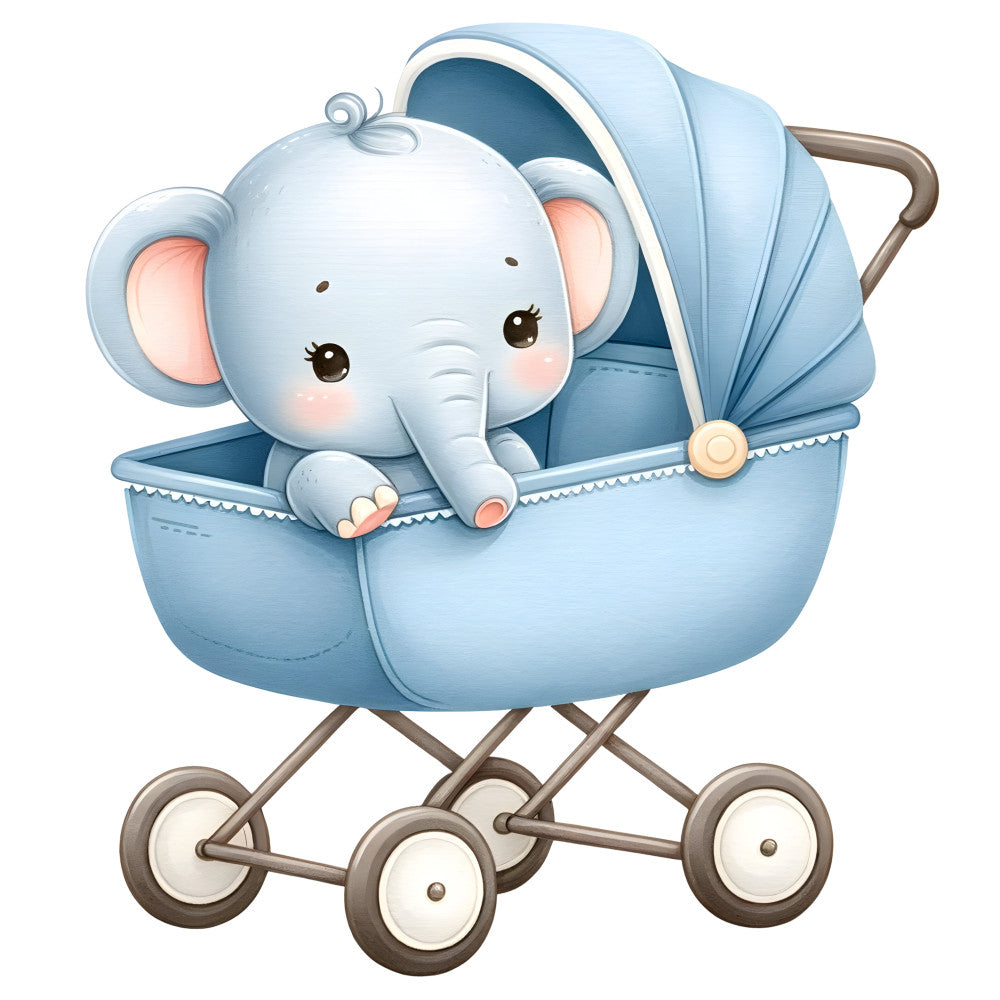 Baby Boy Elephant Fabric Panel 7