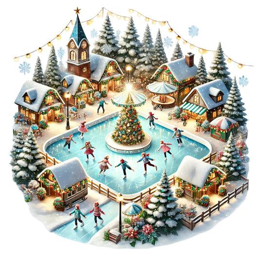 Christmas Villages Fabric Panel 17