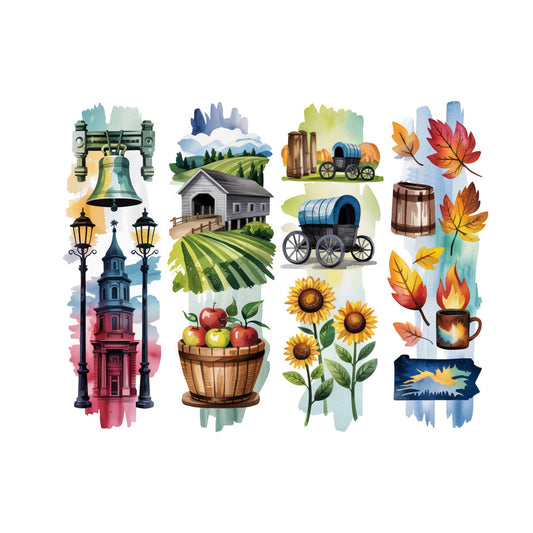 Brushstroke State Fabric Panel 34