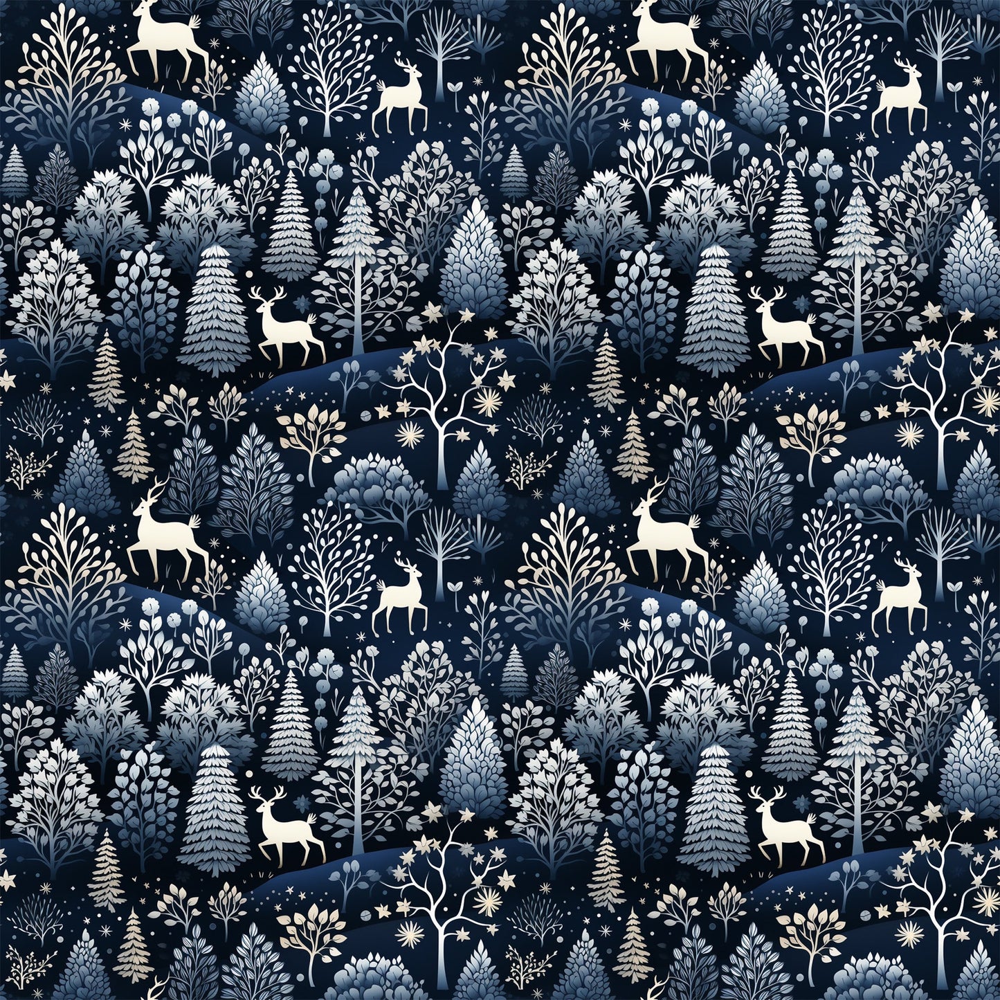 Delft Blue Winter Pattern 11 Quilting Cotton Fabric