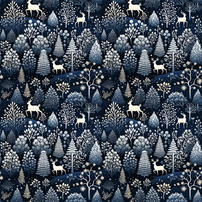 Delft Blue Winter Pattern 11 Quilting Cotton Fabric