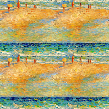 Impressionist Seaside Pattern 9 Minky Fabric
