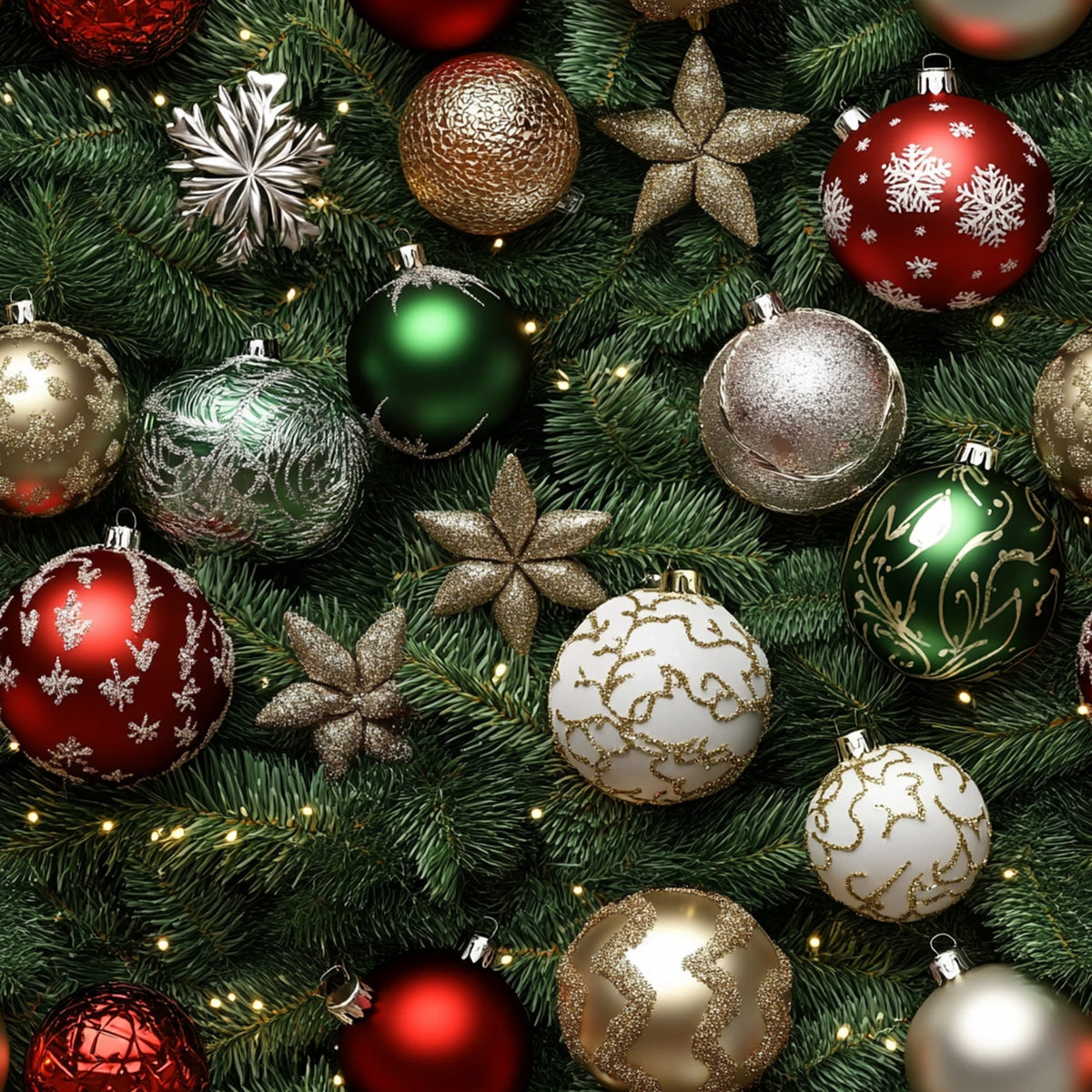 Baubles and Boughs Pattern 1 Minky Fabric
