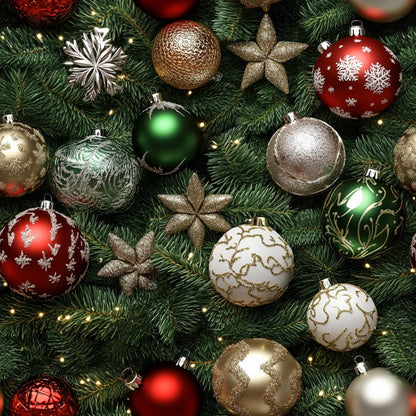 Baubles and Boughs Pattern 1 Minky Fabric