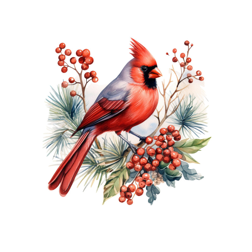 Winter Birds on Branches Fabric Panel 14