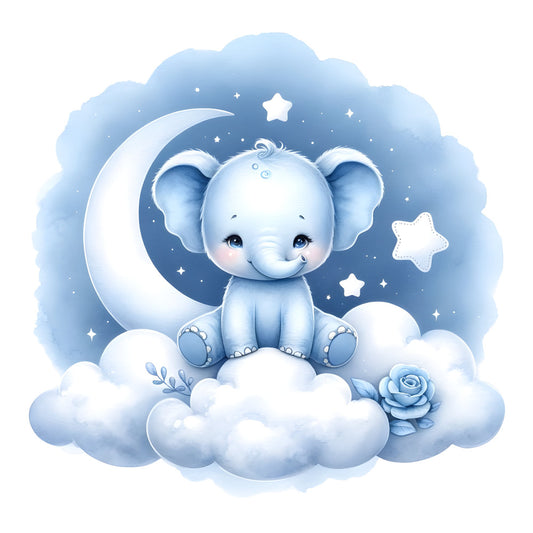 Baby Boy Elephant Fabric Panel 16